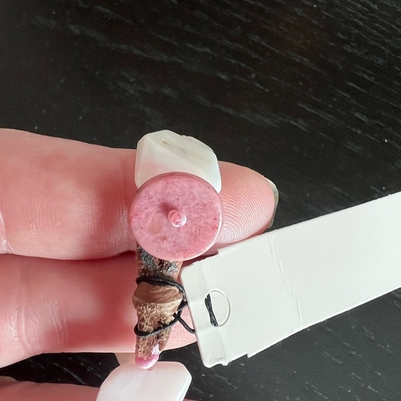 NWT Peyote Bird Free Spirit Rose Quartz Bracelet Button Loop Closure Leather - Picture 11 of 15